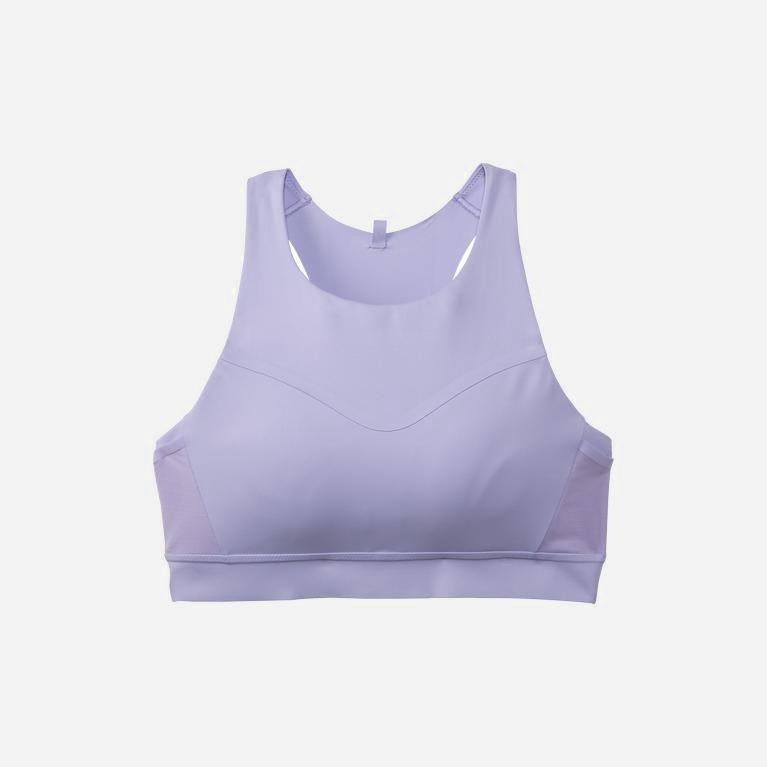 Brooks Drive 3 Pocket Israel - Women's Running Bra - Lavender Purple/Violet Dash (32619-CWSF)